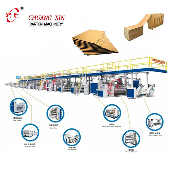 Complete 3 5 7 Ply Flute Corrugated Cardboard Carton Box Machine Production  Line