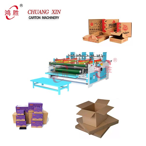 Carton Cardboard Gluing Folder Packing Paperboard Box Gluer Folding Semi-Auto Press Box Machines