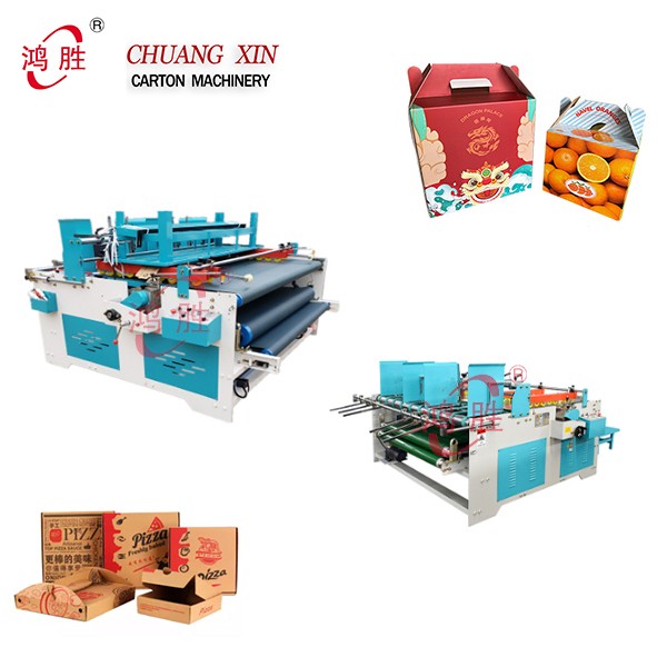 Carton Cardboard Gluing Folder Packing Paperboard Box Gluer Folding Semi-Auto Press Box Machines