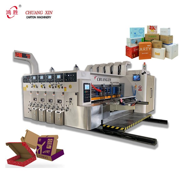 Lead edge feeder 3 color printer slotter die cutter with stacker machine for corrugated cardboard