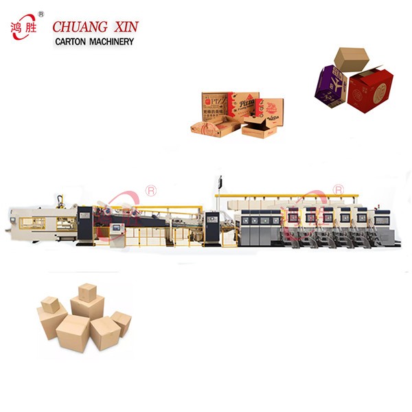 High Speed Packing Folding Joint Corrugated Carton Gluing Folder Pasting Linkage Line Printer Machines 