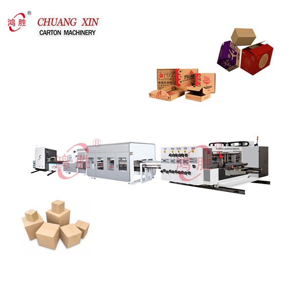 High Speed Packing Folding Joint Corrugated Carton Gluing Folder Pasting Linkage Line Printer Machines 