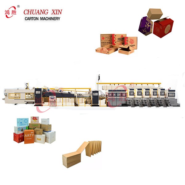 High Speed Packing Folding Joint Corrugated Carton Gluing Folder Pasting Linkage Line Printer Machines 